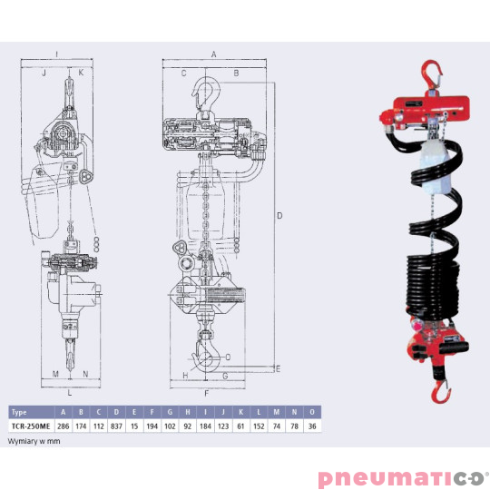 Kompaktowy wciągnik RedRooster TCR-250ME  Kompaktowy wciągnik RedRooster TCR-250ME