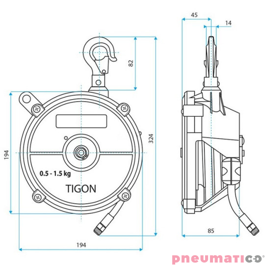 wymiary HW-0 TIGON wymiary HW-0 TIGON