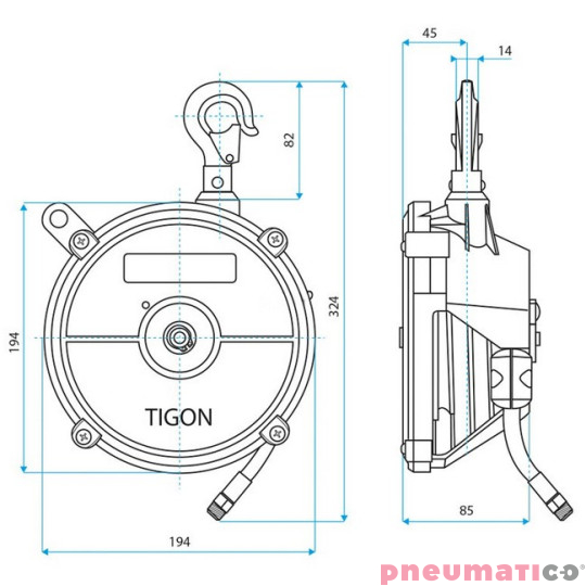 Balanser linkowy HW-3 TIGON 1,5-3,0 kg 1300mm