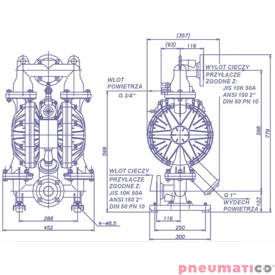 Pompa membranowa YAMADA (NDP-50BASR) NDP-50BAS-RC 2"