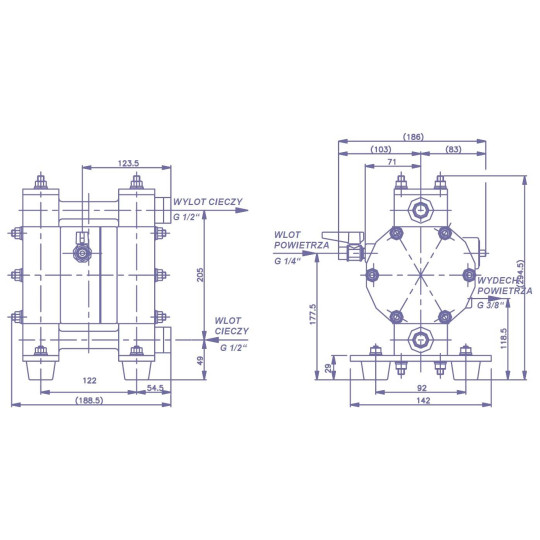 Pompa membranowa YAMADA (NDP-05FVT) NDP-5FVT 1/4"