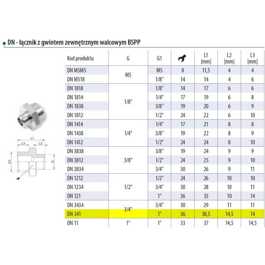 Nypel redukcyjny gw.zew. 3/4" - 1" Nypel redukcyjny gw.zew. 3/4" - 1"