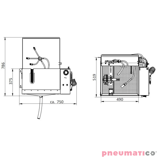 Automatyczna myjnia do pistoletów lakierniczych Starter-DUO B-TEC wymiary Automatyczna myjnia do pistoletów lakierniczych Starter-DUO B-TEC wymiary
