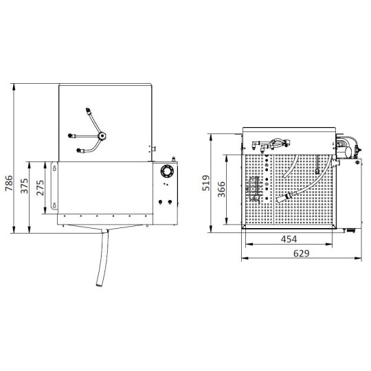 Automatyczna myjnia do pistoletów lakierniczych Starter-01 B-TEC wymiary Automatyczna myjnia do pistoletów lakierniczych Starter-01 B-TEC wymiary