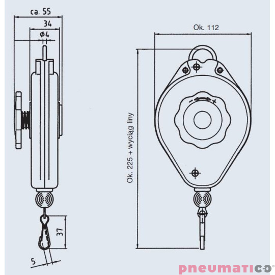 Balanser linkowy Carl Stahl Kromer 5200 1-2kg 2000mm