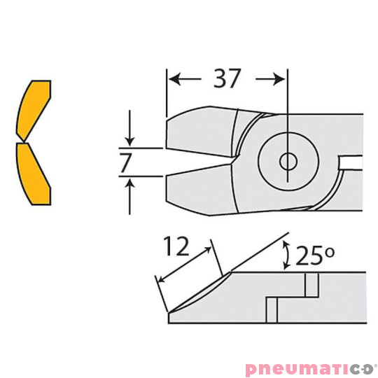 Ostrze do szczypiec pneumatycznych NILE P8P Ostrze do szczypiec pneumatycznych NILE P8P