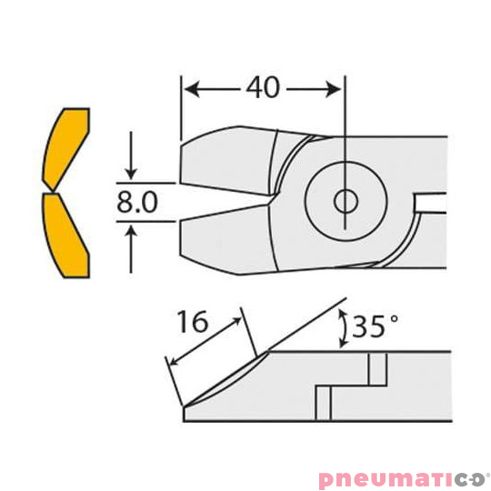 Ostrze do szczypiec pneumatycznych NILE P120 Ostrze do szczypiec pneumatycznych NILE P120