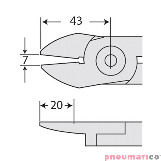 Ostrze do szczypiec pneumatycznych NILE S7PS Ostrze do szczypiec pneumatycznych NILE S7PS