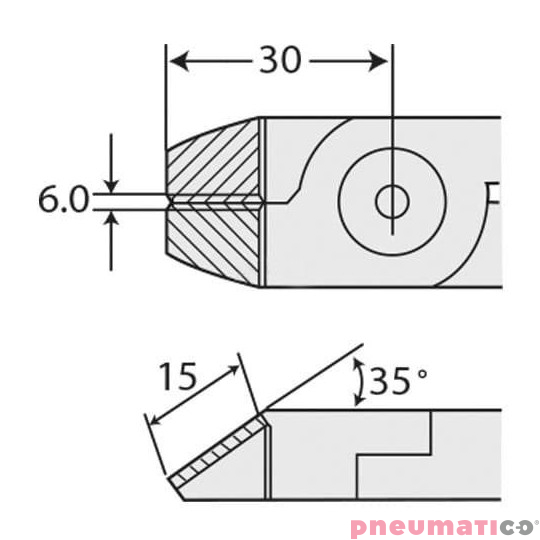 Ostrze do szczypiec pneumatycznych NILE Z6 Ostrze do szczypiec pneumatycznych NILE Z6