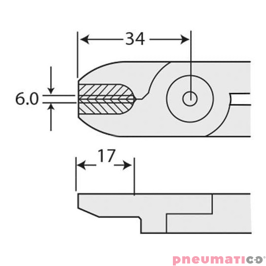 Ostrze do szczypiec pneumatycznych NILE Z6S Ostrze do szczypiec pneumatycznych NILE Z6S