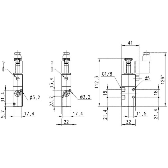 ELEKTROZAWÓR 3/2 NC 1/8" CAMOZZI 338L-015-02 ELEKTROZAWÓR 3/2 NC 1/8" CAMOZZI 338L-015-02