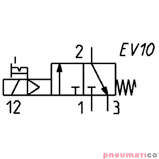 ELEKTROZAWÓR 3/2 NC 1/8" CAMOZZI 438-015-22