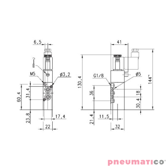 ELEKTROZAWÓR 5/2 1/8" CAMOZZI 358-015-02 ELEKTROZAWÓR 5/2 1/8" CAMOZZI 358-015-02