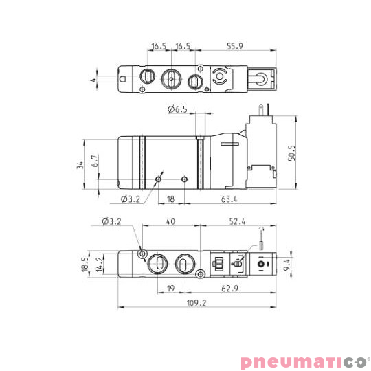 ELEKTROZAWÓR 5/2  CAMOZZI EN551-16-PN3 ELEKTROZAWÓR 5/2  CAMOZZI EN551-16-PN3