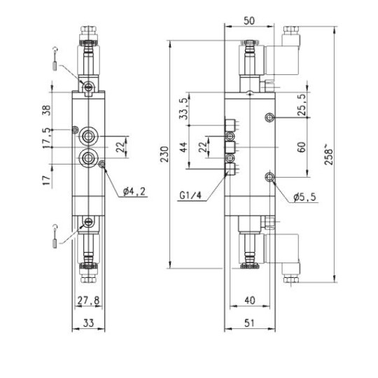 ELEKTROZAWÓR 5/3 1/4" CAMOZZI 464-011-22 ELEKTROZAWÓR 5/3 1/4" CAMOZZI 464-011-22