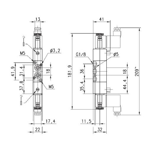 ELEKTROZAWÓR 5/3 1/8" CAMOZZI 368-011-02 ELEKTROZAWÓR 5/3 1/8" CAMOZZI 368-011-02