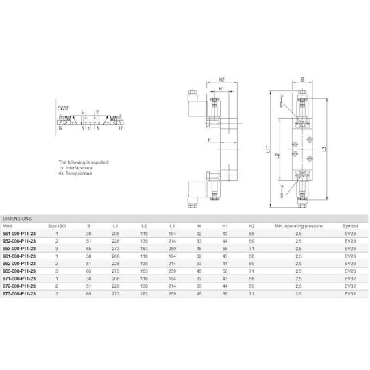 ELEKTROZAWÓR 5/3 CAMOZZI 961-000-P11-23 ELEKTROZAWÓR 5/3 CAMOZZI 961-000-P11-23
