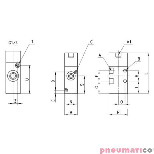 ELEKTROZAWÓR 3/2 1/4" CAMOZZI 334-035EX ELEKTROZAWÓR 3/2 1/4" CAMOZZI 334-035EX