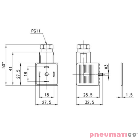 Wtyczka LED 230V DIN 43650 IP65 CAMOZZI 124-703 Wtyczka LED 230V DIN 43650 IP65 CAMOZZI 124-703