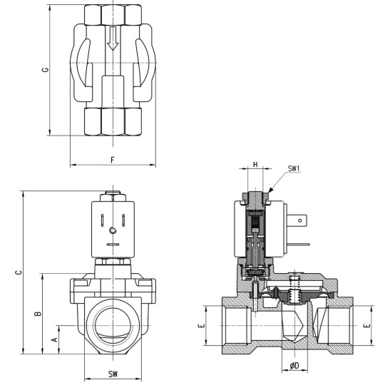 ELEKTROZAWÓR CAMOZZI CFB-A13L-R1 2/2 NO G3/8 ELEKTROZAWÓR CAMOZZI CFB-A13L-R1 2/2 NO G3/8