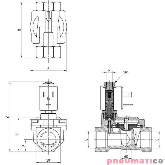 ELEKTROZAWÓR CAMOZZI CFB-A18X-R1 2/2 NO G 1 1/2 ELEKTROZAWÓR CAMOZZI CFB-A18X-R1 2/2 NO G 1 1/2