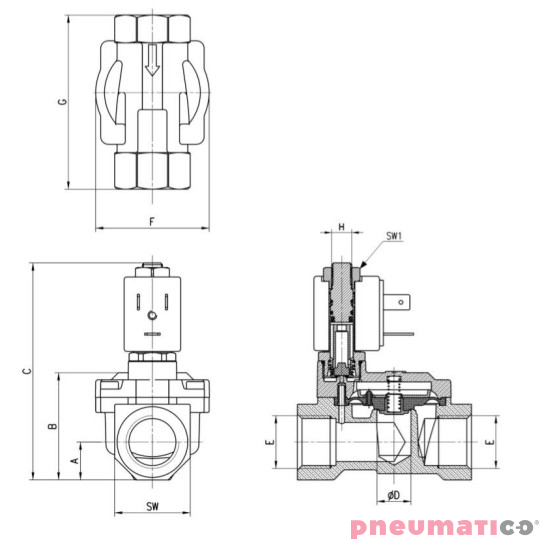 ELEKTROZAWÓR CAMOZZI CFB-A23L-R1-B7B 2/2 NC 3/8 NBR ELEKTROZAWÓR CAMOZZI CFB-A23L-R1-B7B 2/2 NC 3/8 NBR