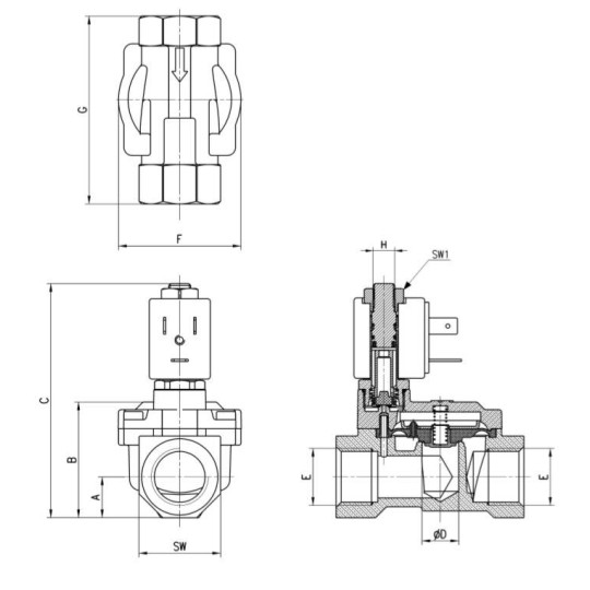 ELEKTROZAWÓR CAMOZZI CFB-A24N-R1-B7B 2/2 NC 1/2 NBR ELEKTROZAWÓR CAMOZZI CFB-A24N-R1-B7B 2/2 NC 1/2 NBR