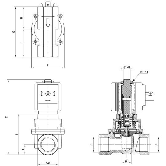 ELEKTROZAWÓR CAMOZZI CFB-B26R-W1 2/2 NC G 1 ELEKTROZAWÓR CAMOZZI CFB-B26R-W1 2/2 NC G 1