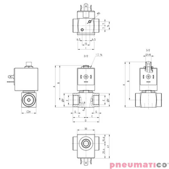 ELEKTROZAWÓR CAMOZZI CFB-D21A-WX 2/2 NC 1/8 FKM INOX ELEKTROZAWÓR CAMOZZI CFB-D21A-WX 2/2 NC 1/8 FKM INOX