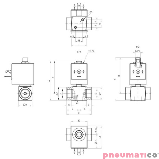 ELEKTROZAWÓR CAMOZZI CFB-D22B-EX 2/2NC 1/4 EPDM INOX ELEKTROZAWÓR CAMOZZI CFB-D22B-EX 2/2NC 1/4 EPDM INOX