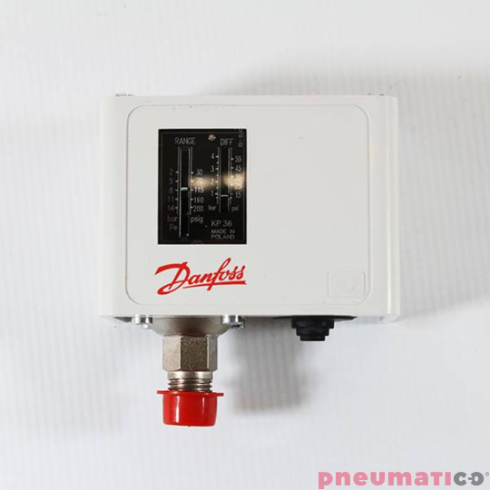 Wyłącznik ciśnieniowy presostat do kompresorów śrubowych DANFOSS KP-36 14bar Wyłącznik ciśnieniowy presostat do kompresorów śrubowych DANFOSS KP-36 14bar