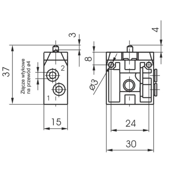 Zawór ręczny ze sprężyną, przyłącze boczne 3/2 NZ PNEUMAX Zawór ręczny ze sprężyną, przyłącze boczne 3/2 NZ PNEUMAX