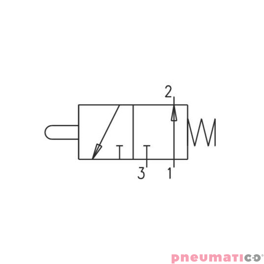 Zawór ręczny ze sprężyną, przyłącze dolne 3/2 NZ PNEUMAX Zawór ręczny ze sprężyną, przyłącze dolne 3/2 NZ PNEUMAX