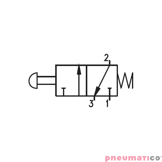 Zawór ręczny przycisk - sprężyna 3/2 NC PNEUMAX
