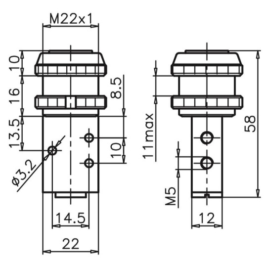 Zawór ręczny - przycisk sprężyna 3/2 PNEUMAX Zawór ręczny - przycisk sprężyna 3/2 PNEUMAX