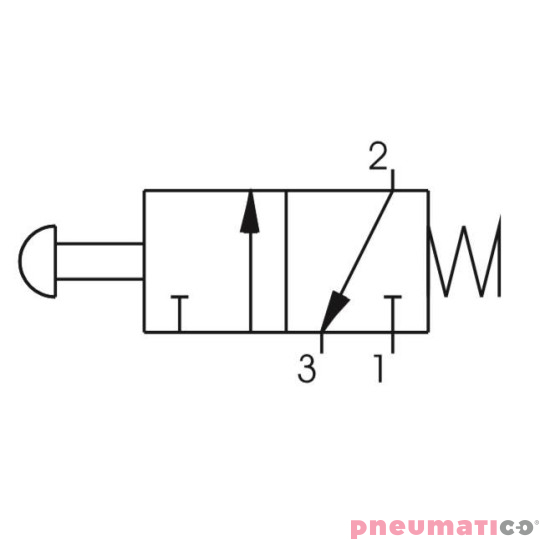 Zawór ręczny - przycisk sprężyna 3/2 PNEUMAX Zawór ręczny - przycisk sprężyna 3/2 PNEUMAX