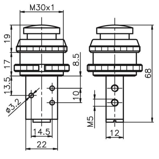 Zawór ręczny - przycisk sprężyna 3/2 PNEUMAX Zawór ręczny - przycisk sprężyna 3/2 PNEUMAX