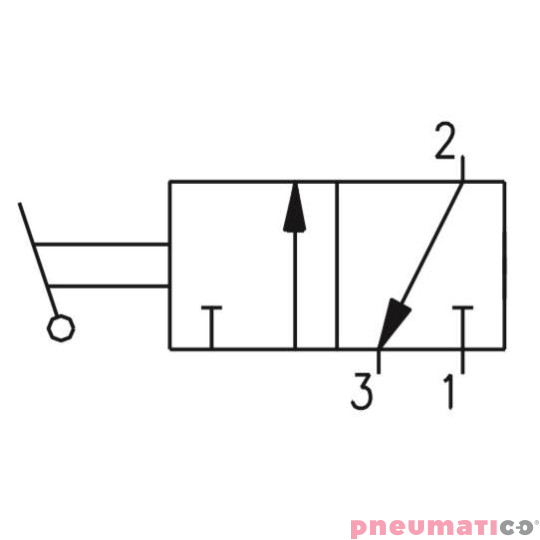 Zawór ręczny - dźwignia w osi zaworu - dwupozycyjny 3/2 PNEUMAX