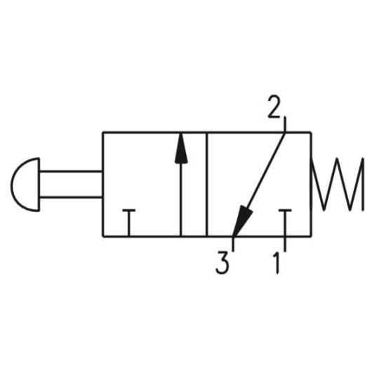 Zawór ręczny - przycisk sprężyna 3/2 PNEUMAX