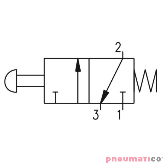 Zawór ręczny - przycisk sprężyna 3/2 PNEUMAX Zawór ręczny - przycisk sprężyna 3/2 PNEUMAX