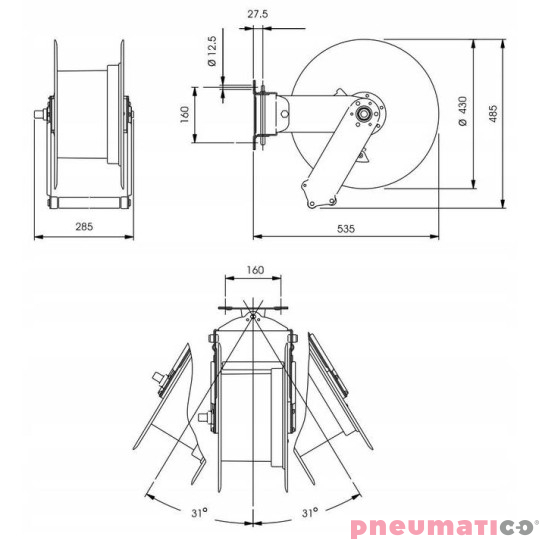 Zwijadło pneumatyczne profesjonalne MAVEL 860910 16mm 20m Zwijadło pneumatyczne profesjonalne MAVEL 860910 16mm 20m