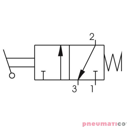 Zawór ręczny - dźwignia boczna sprężyna 3/2 PNEUMAX