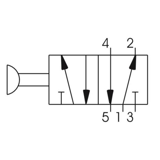 Zawór ręczny - przycisk dwupozycyjny 5/2 PNEUMAX