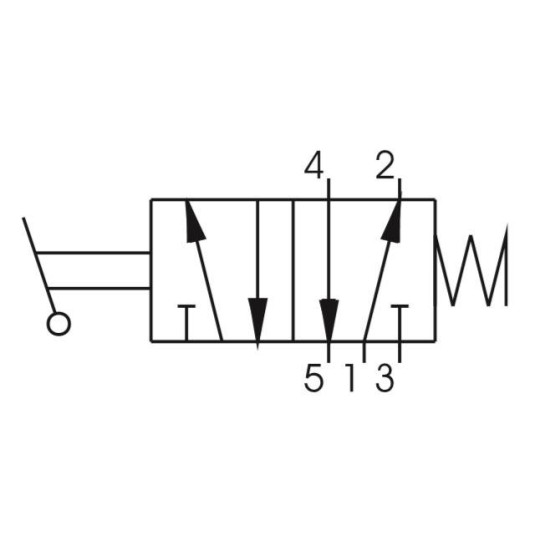 Zawór ręczny - dźwignia boczna - sprężyna  5/2 PNEUMAX
