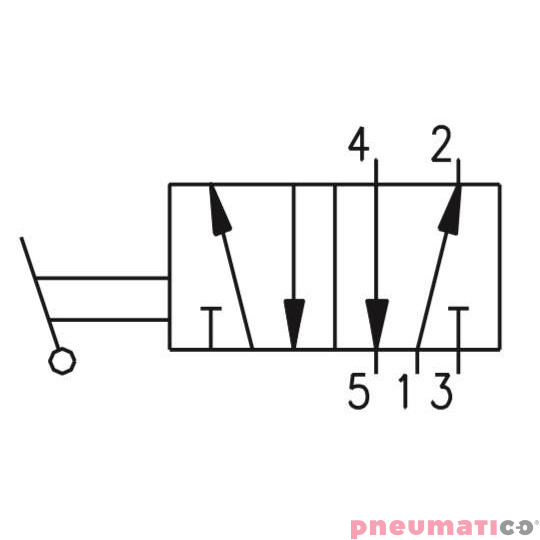Zawór ręczny - dźwignia boczna dwupozycyjna 5/2 PNEUMAX Zawór ręczny - dźwignia boczna dwupozycyjna 5/2 PNEUMAX