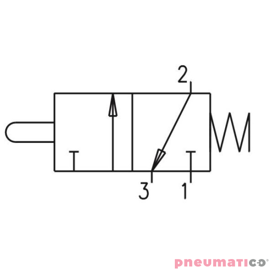 Zawór ręczny - popychacz sprężyna 3/2 PNEUMAX Zawór ręczny - popychacz sprężyna 3/2 PNEUMAX