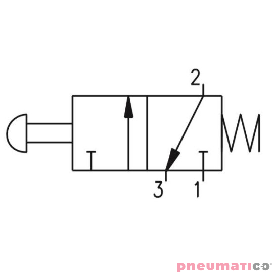 Zawór ręczny - przycisk 30 - sprężyna 3/2 PNEUMAX Zawór ręczny - przycisk 30 - sprężyna 3/2 PNEUMAX