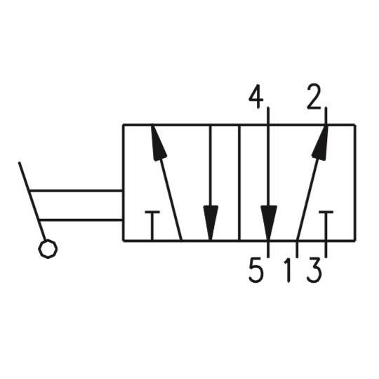 Zawór ręczny - dźwignia boczna dwupozycyjna 5/2 PNEUMAX Zawór ręczny - dźwignia boczna dwupozycyjna 5/2 PNEUMAX