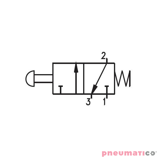 Zawór ręczny przycisk - sprężyna 3/2 NC PNEUMAX