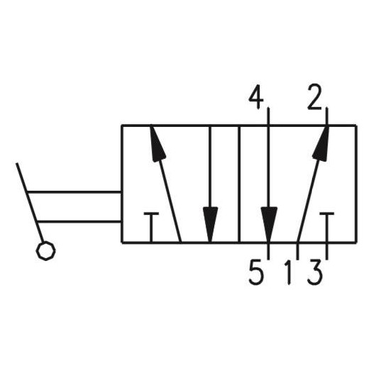 Zawór ręczny - dźwignia boczna dwupozycyjna 5/2 PNEUMAX Zawór ręczny - dźwignia boczna dwupozycyjna 5/2 PNEUMAX